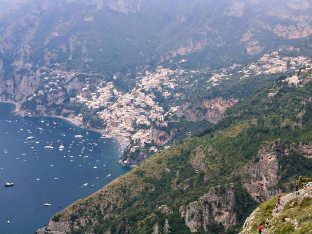 Aerial view of Positano on the Amalfi Coast