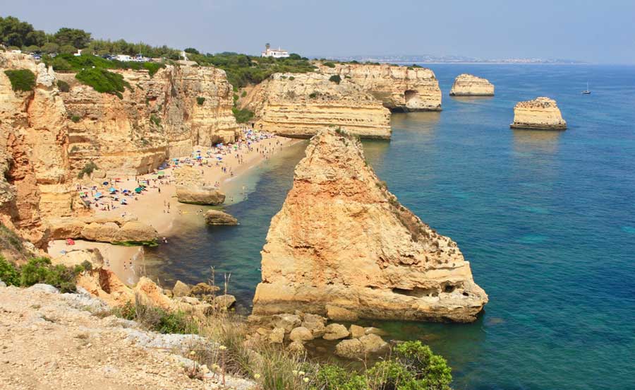 Scenic view at the Praia da Marinha