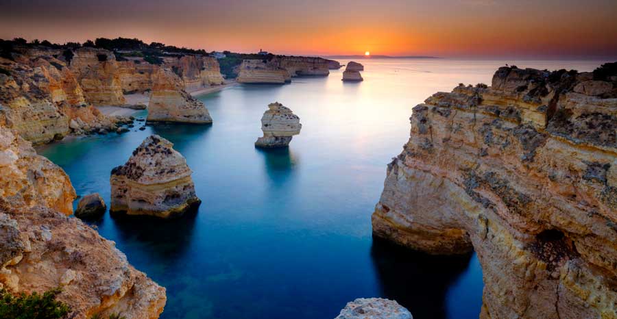 Sunset over the Praia da Marinha