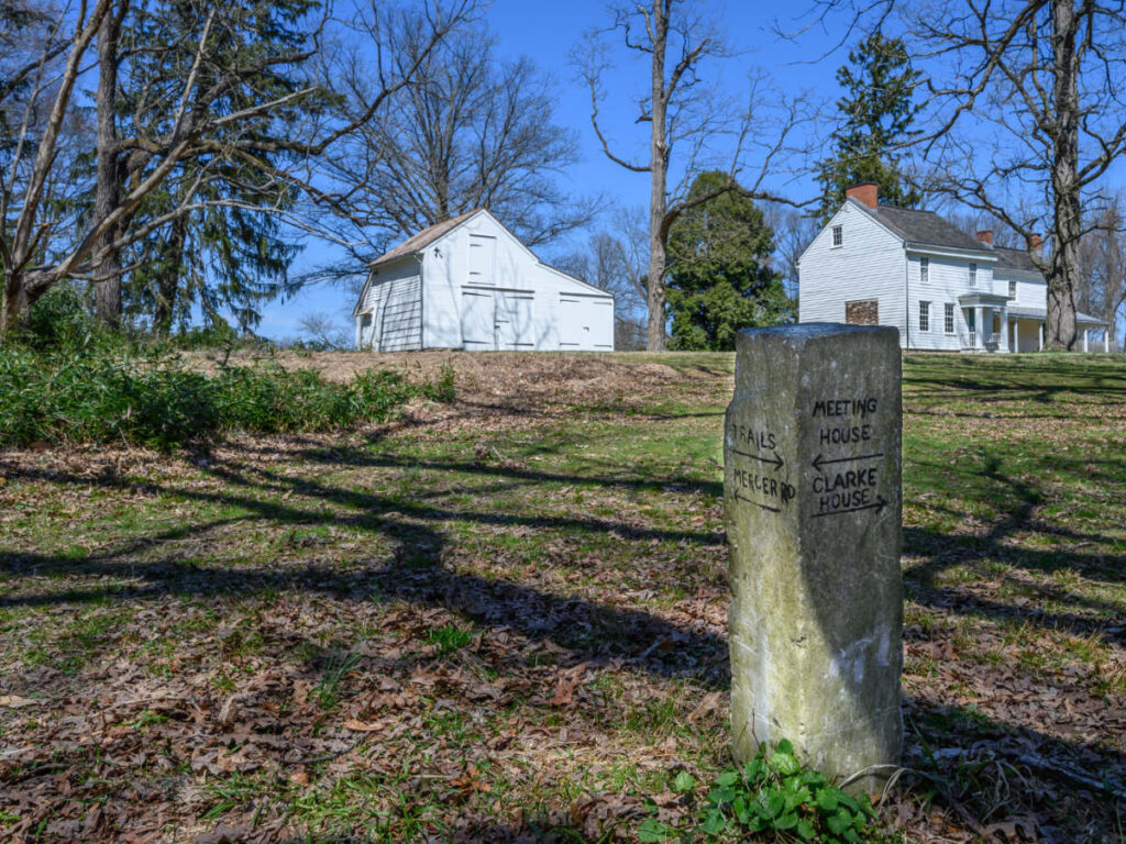 View of a marker at the Princeton Battlefield State Park
