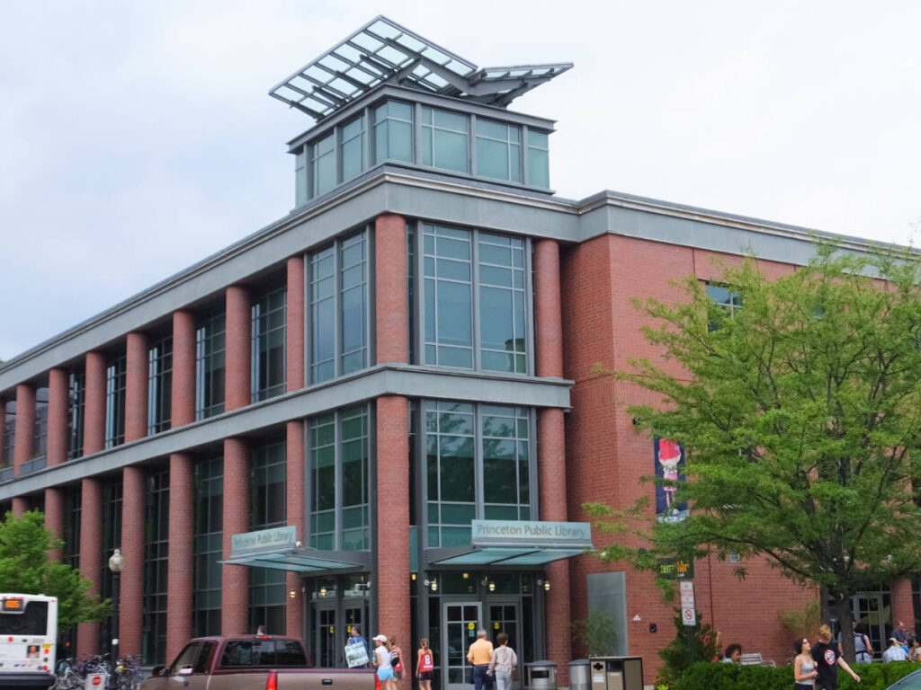 View of the entrance to Princeton Public Library