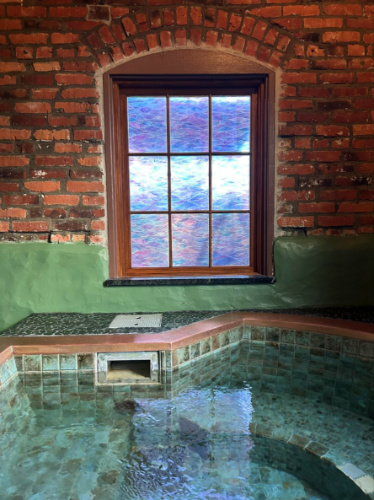 View inside the private soaking tub in Soak on the Sound