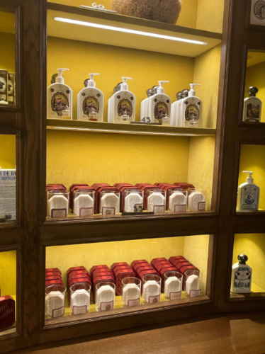 Luxury products displayed at the Officine Universelle Buly 1803