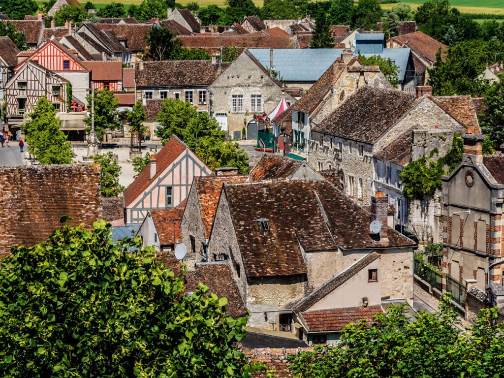 Overlooking view of houses at Provins