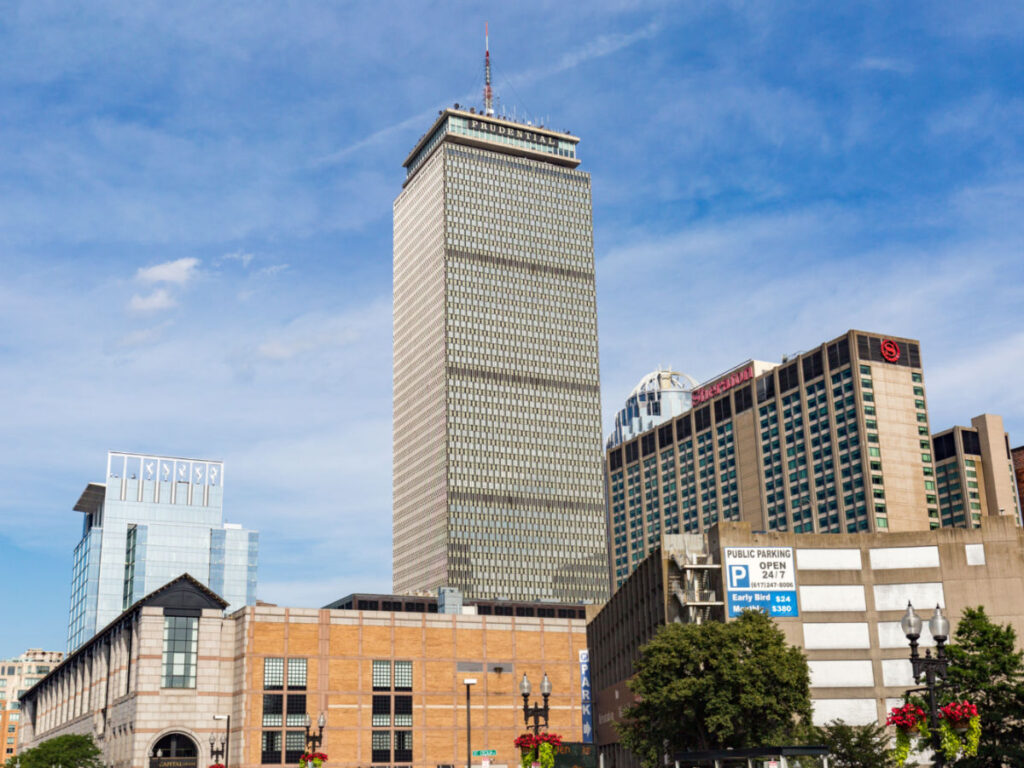 View of the Prudential Center in Boston