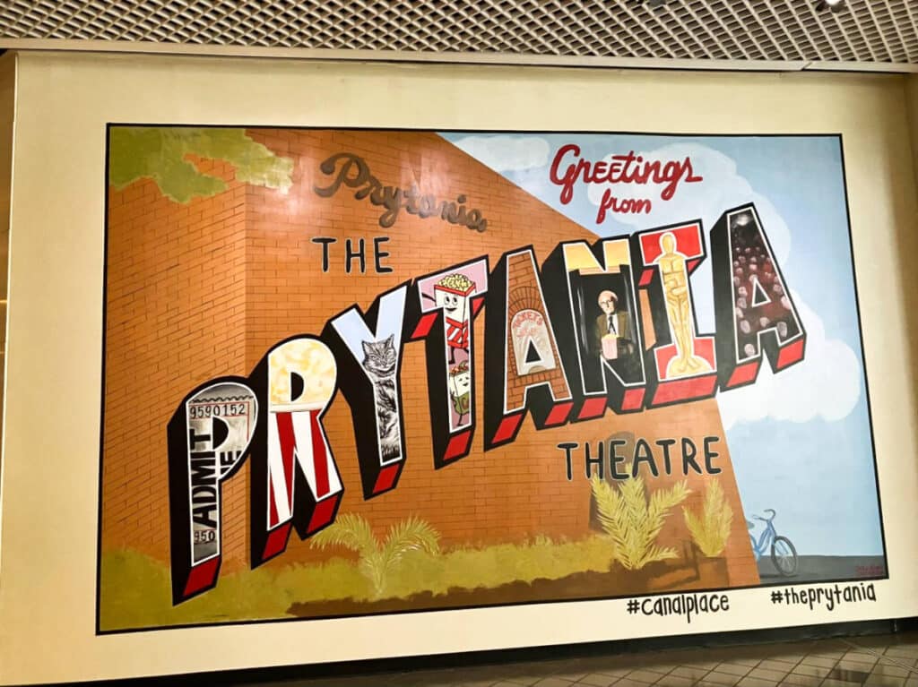 Closeup view of the signage of Prytania Movie Theater
