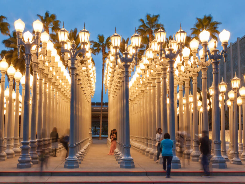The Public Art "Urban Light" in Los Angeles County Museum of Art