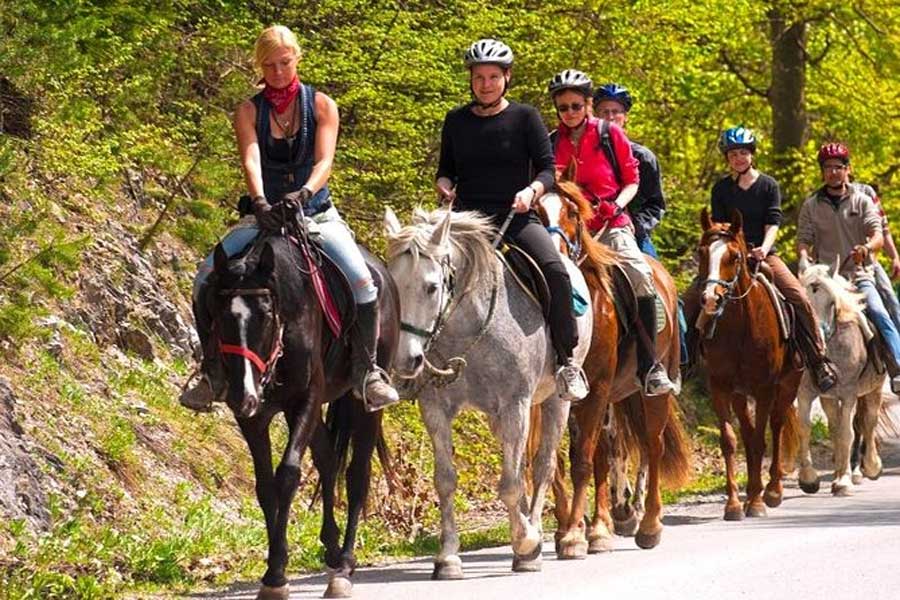 Tourists enjoying their Puerto Rico Horseback Riding experience