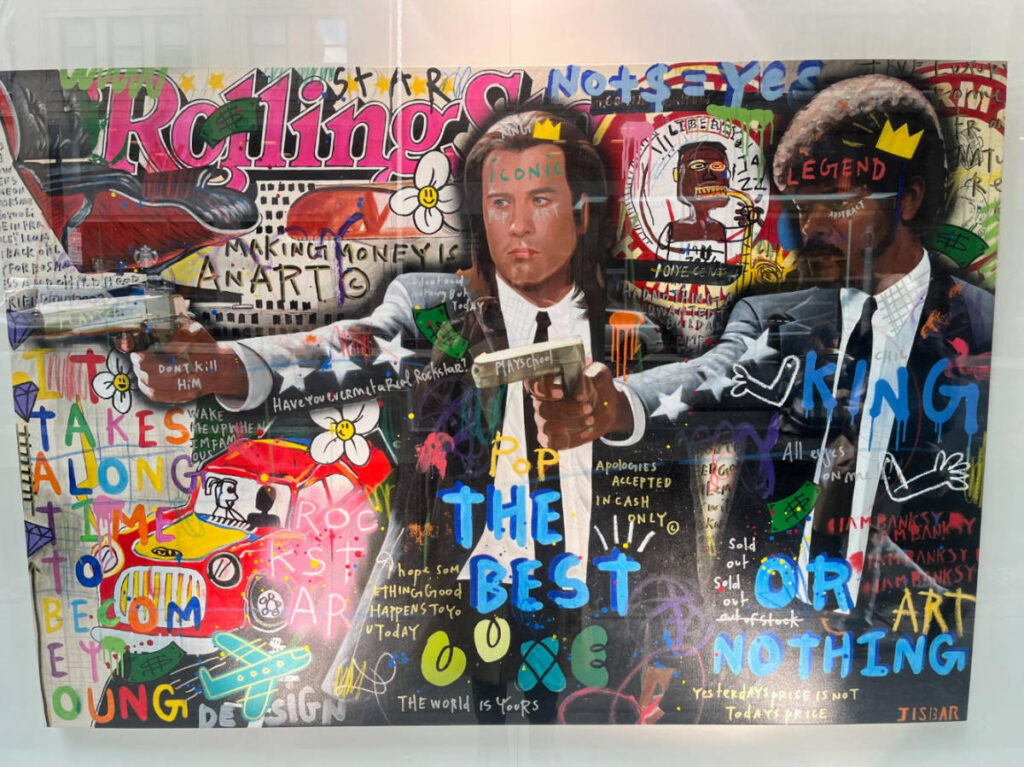 A colorful Pulp Fiction piece at the Eden Gallery