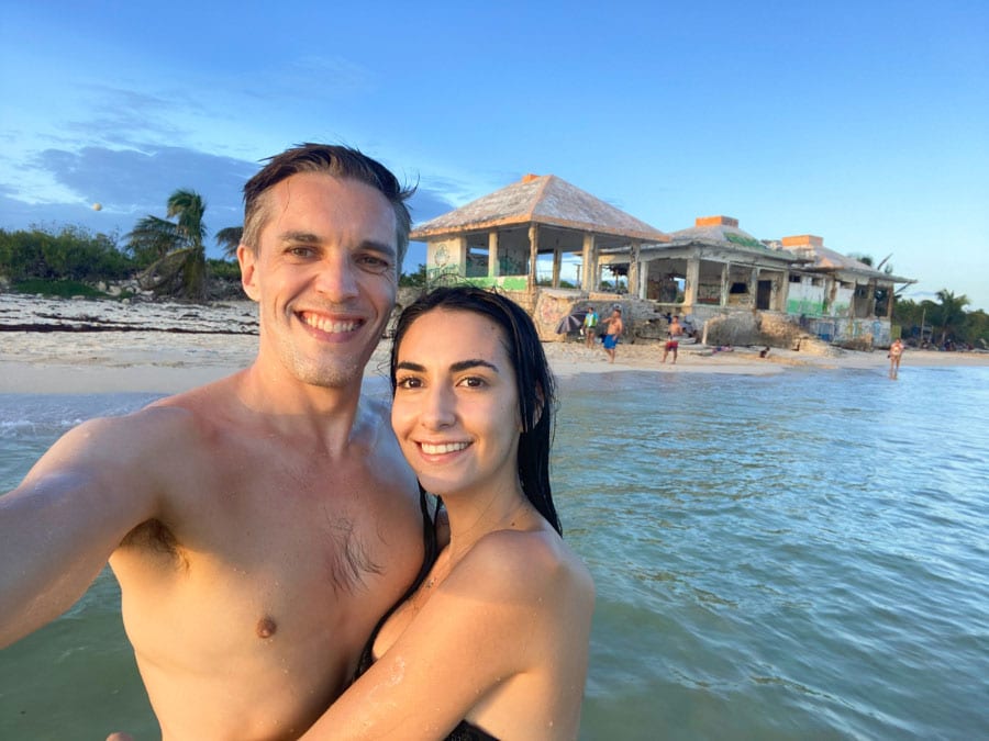 The author with her partner having fun in Playa Bonita