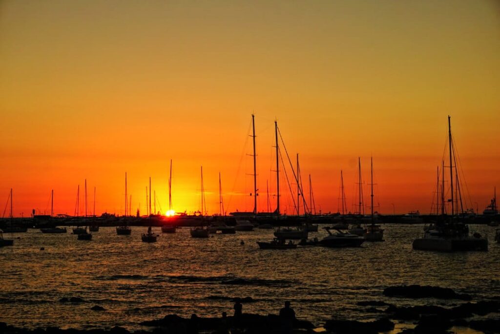 Colorful sky during sunset in Punta Del Este