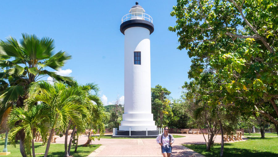 The author and the Punta Higueras Lighthouse in Rincon