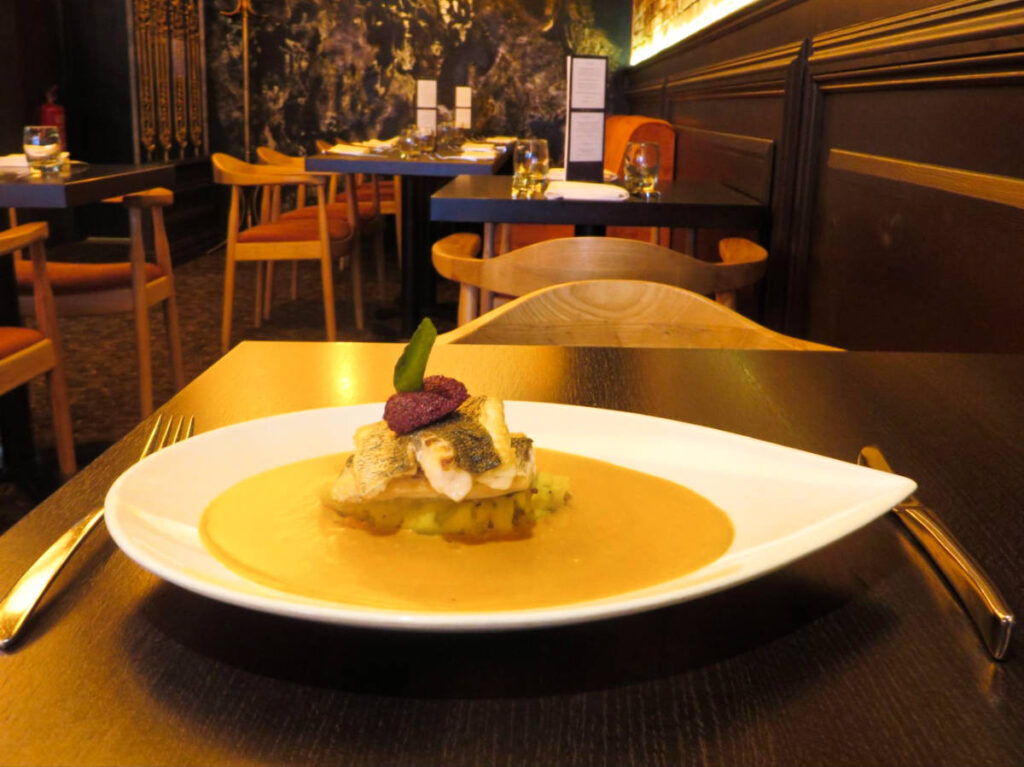 A plate of Indian dish from Purple Poppadom