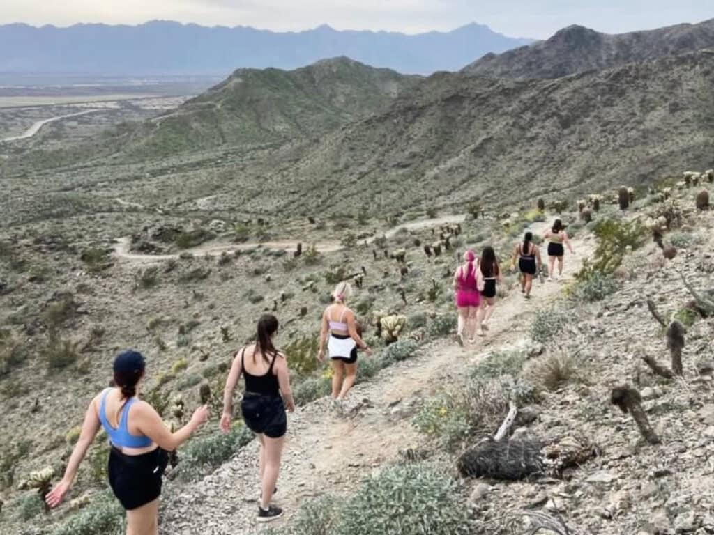 Women during their hikes at the Pyramid Peak Loop