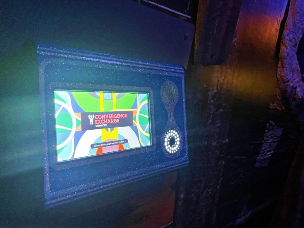 View of a QPASS kiosk in Meow Wolf Denver