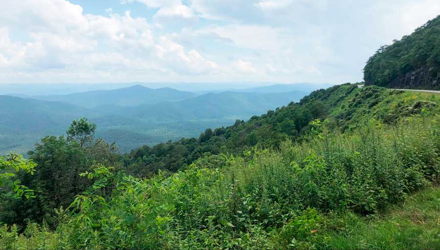 Overlooking view from the Quintessential Blue Ridge Parkway