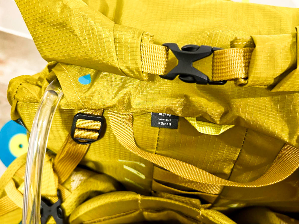 View of the straps and hydration port of Pocket Inside REI Co-Op Flash 55 Backpack