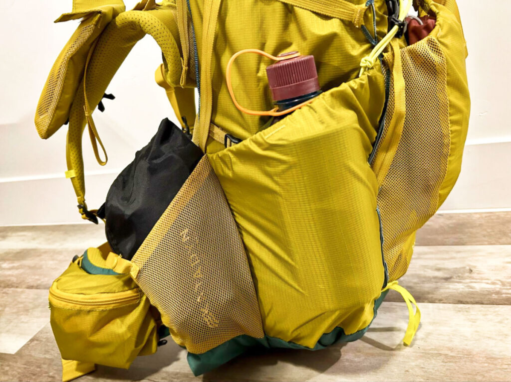 View of the additional pockets outside the REI Co-Op Flash 55 Backpack