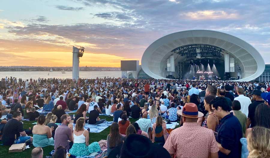 People enjoying a concert in Rady Shell