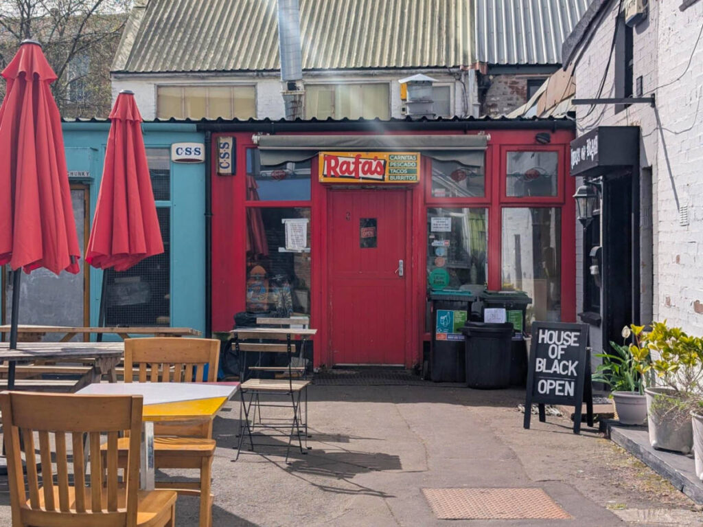 View outside Rafa’s restaurant