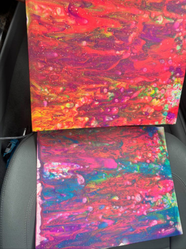 Colorful masterpiece of Jess Levy and her friend at the Ragescape Rage & Escape Rooms