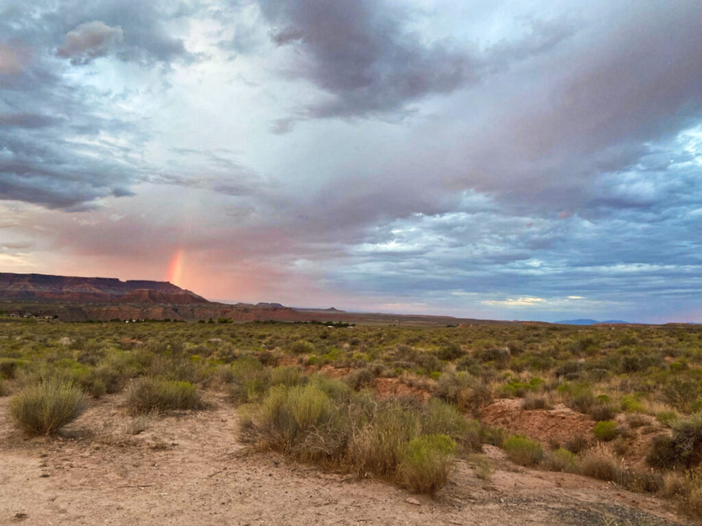 A rainbow seen from the BLM campsite