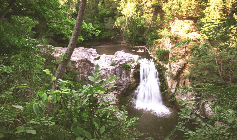 View of the Ramsey Falls on a sunny morning