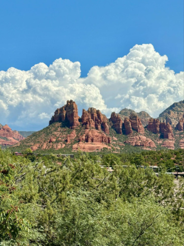 Scenic view of the red buttes of Sedona on a sunny day