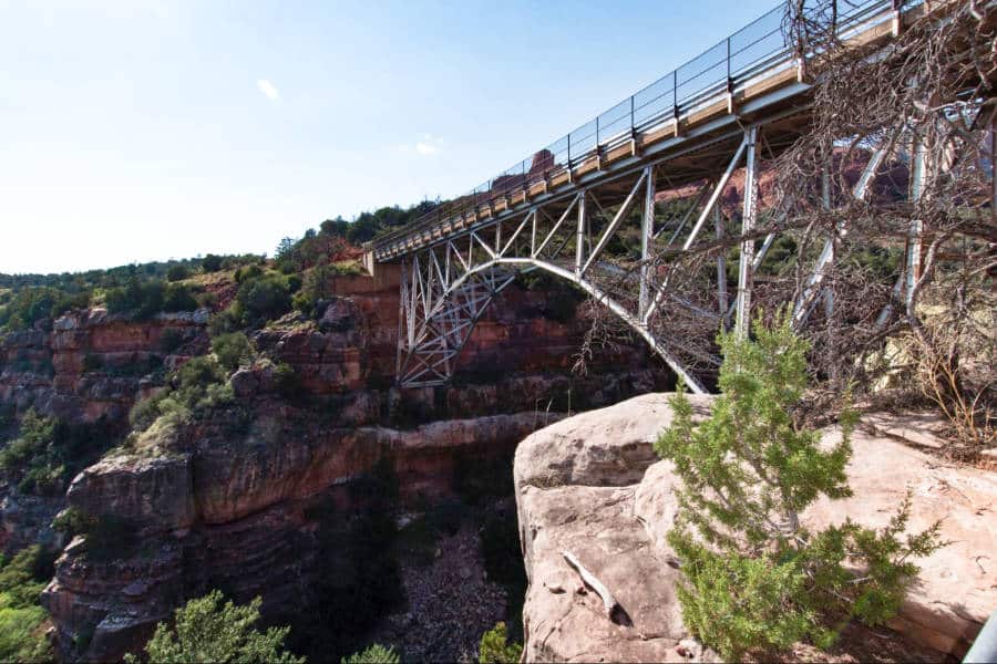 View of the bridge at the Red Rock Scenic Bay in Sedona