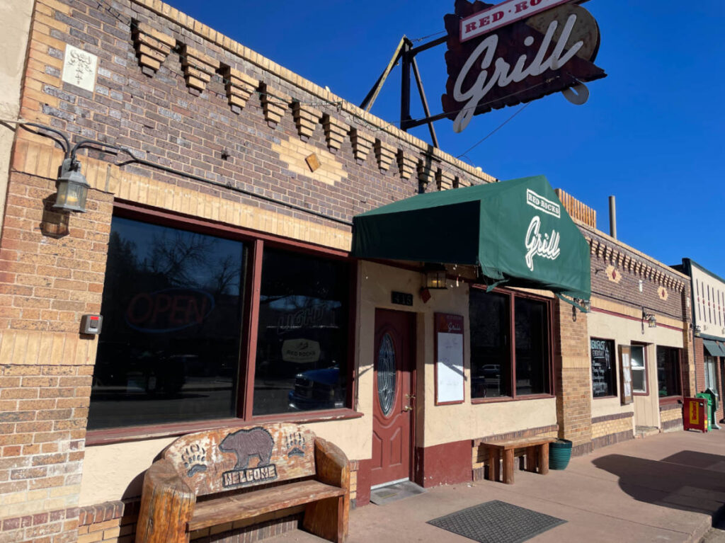 View of the entrance going to Red Rocks Grill