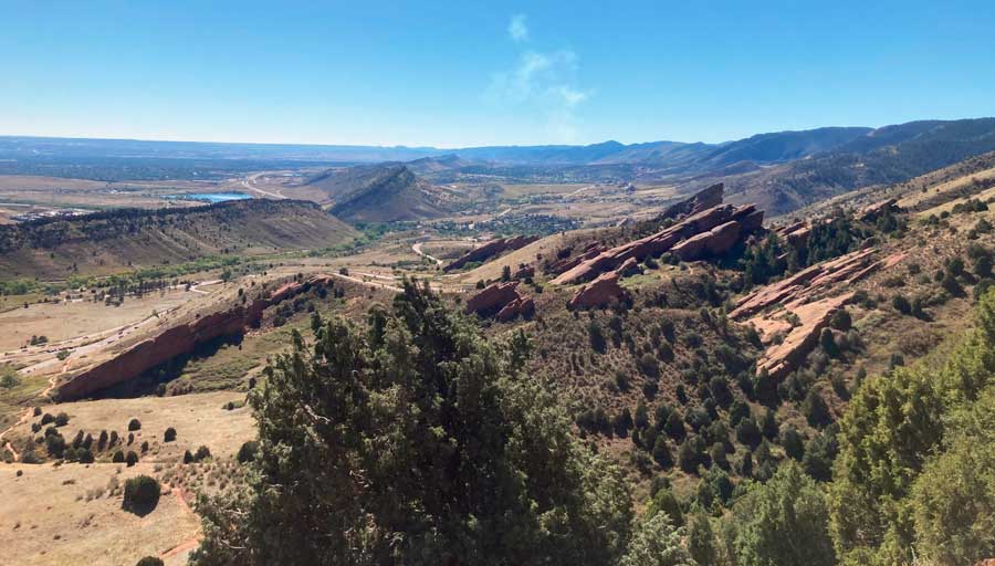 Overlooking view of the Red Rocks Park