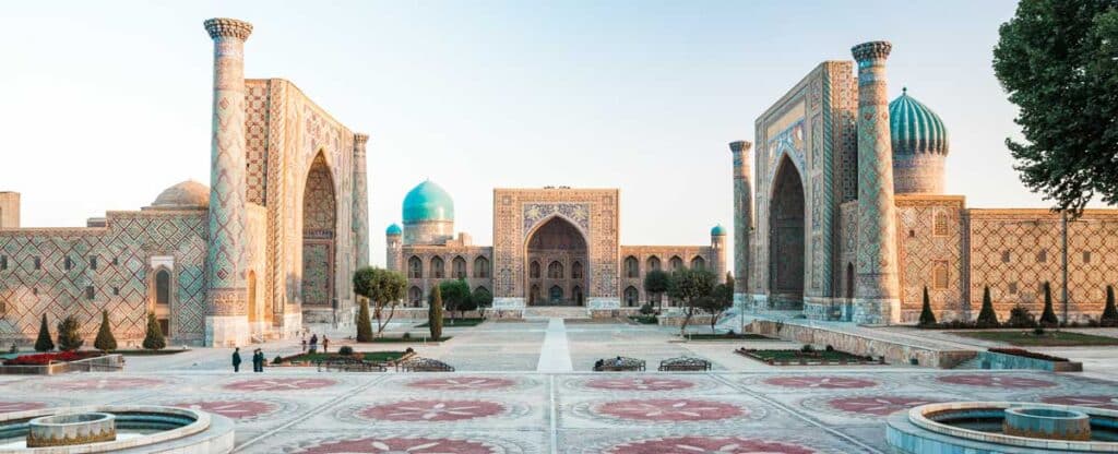 View of the Registon Square in Uzbekistan