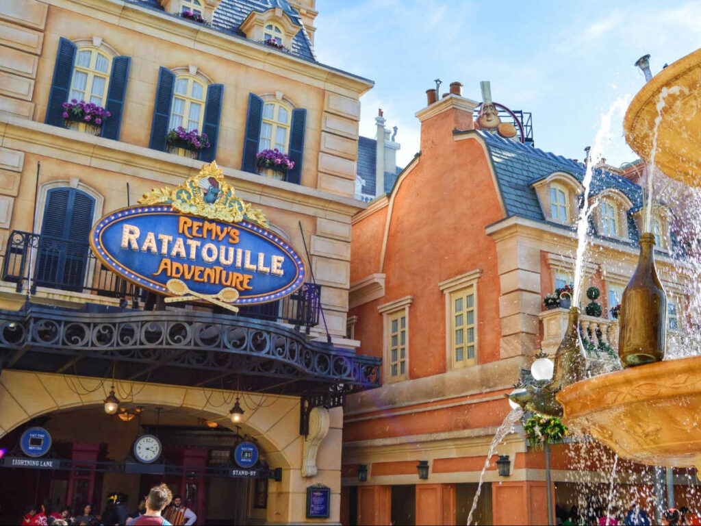 View at the entrance of Remy’s Ratatouille Adventure