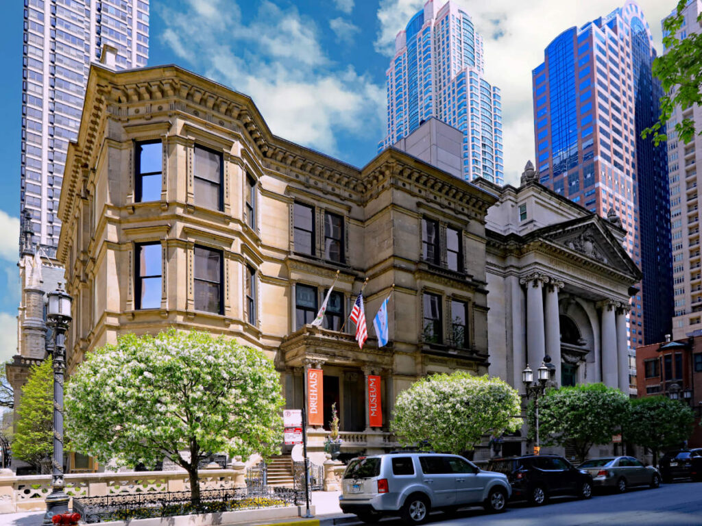 The Richard H. Driehaus Museum building from the outside