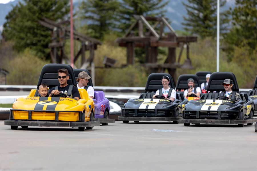 People enjoying their day in Estes Park Ride-A-Kart