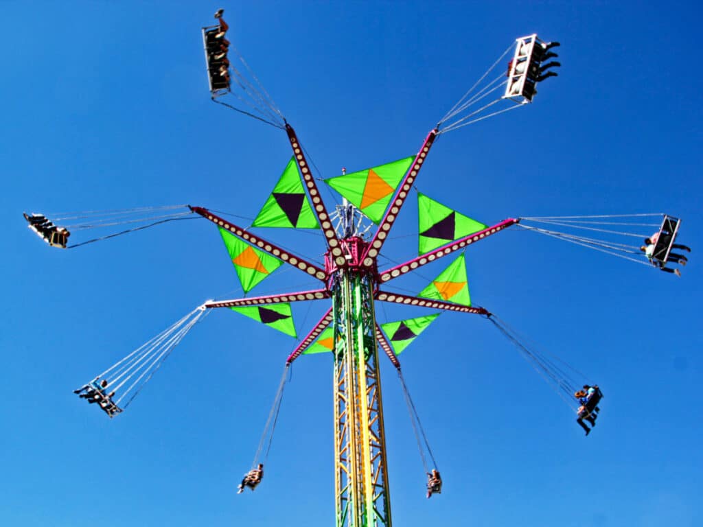 View of the people on the ride at Central Washington State Fair