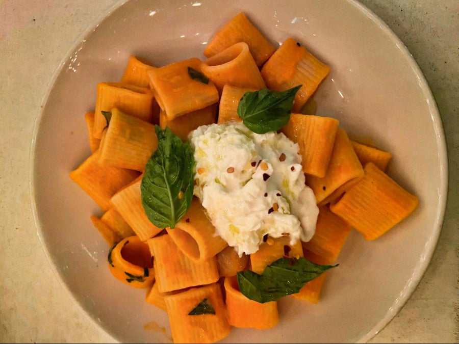 A serving of Rigatoni Vodka pasta in Pizzeria Portofino