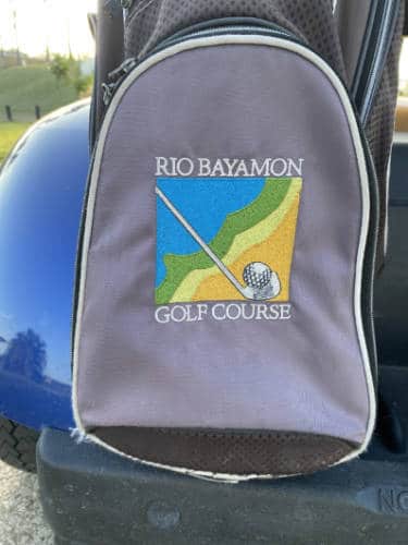 A golf bag use at the Rio Bayamon Golf Club