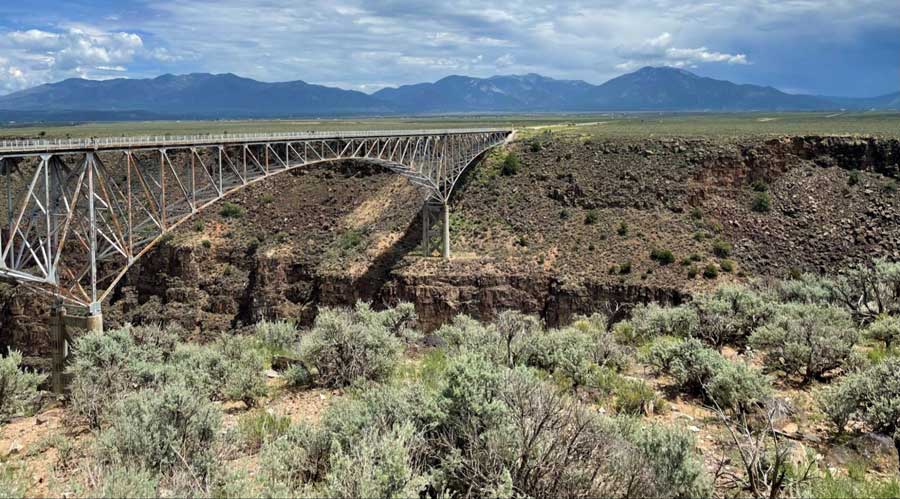 View of the Rio Grande Gorge Bridge in Taos