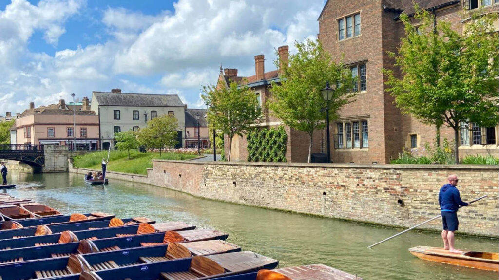 View of boats at the River Cam