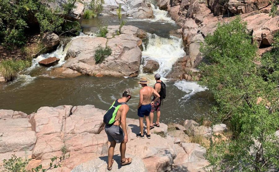 View of the a river during a hike in Payson, Arizona