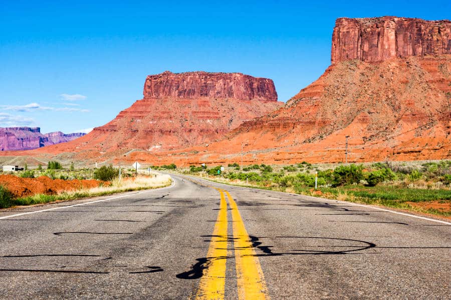 Scenic views from the road leading to the Castle Valley