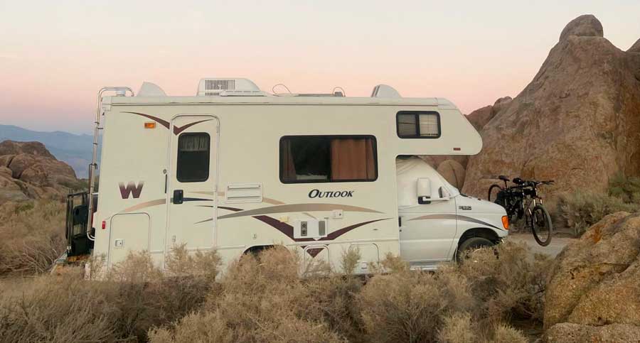 The author's road trip vehicle from the outside