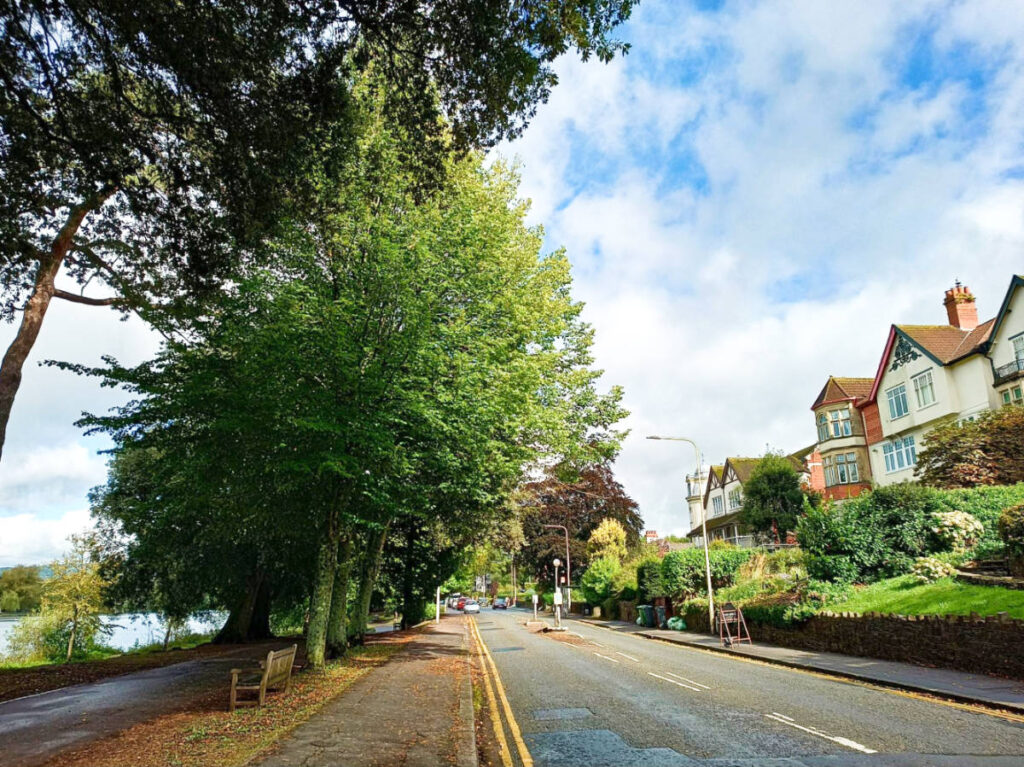 View of the properties in front of the lake in Roath