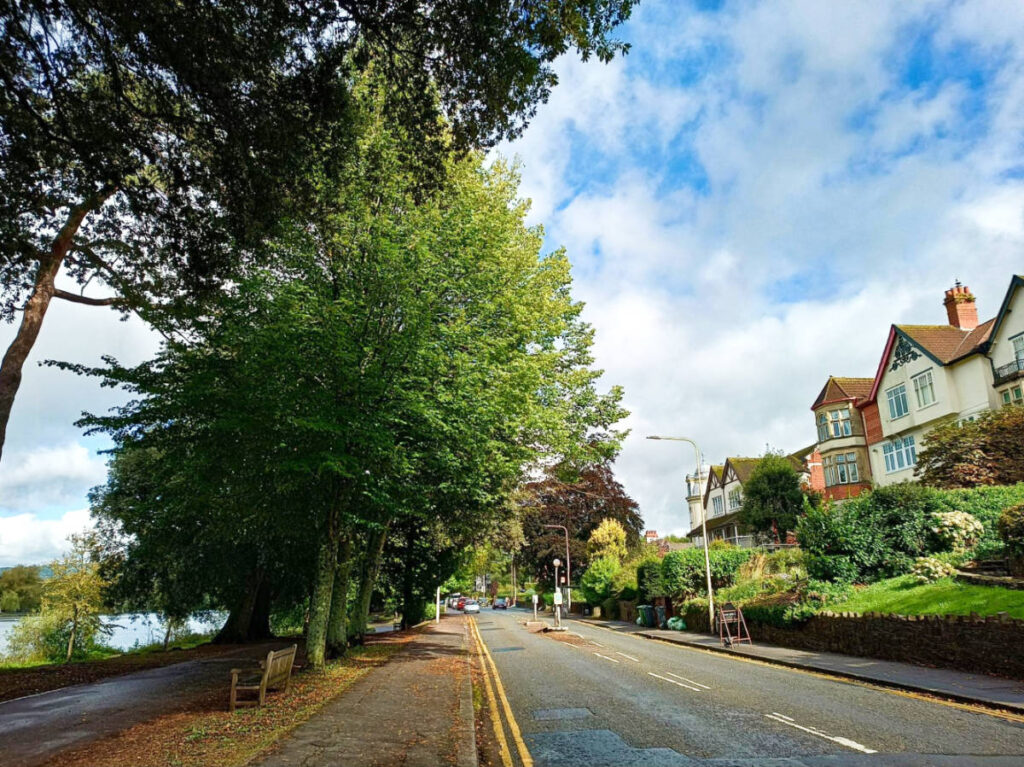 View of the properties in front of the lake in Roath