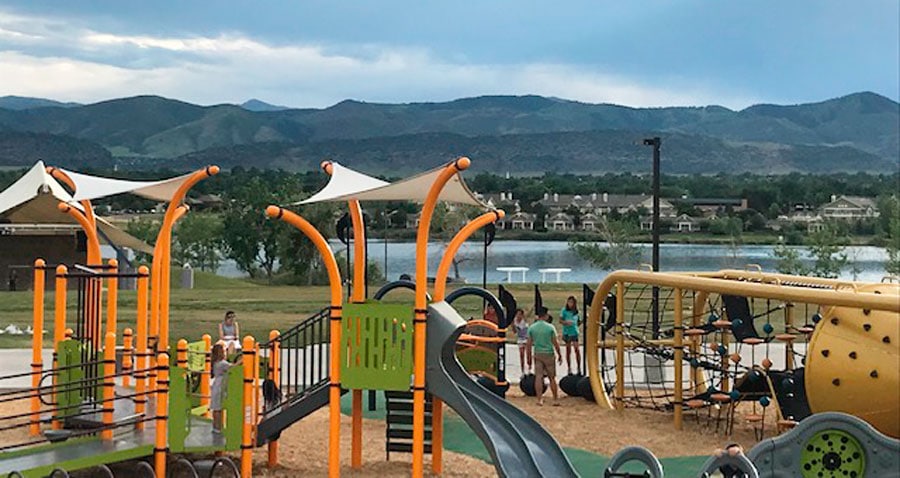 View of a playground in Robert Clement Park