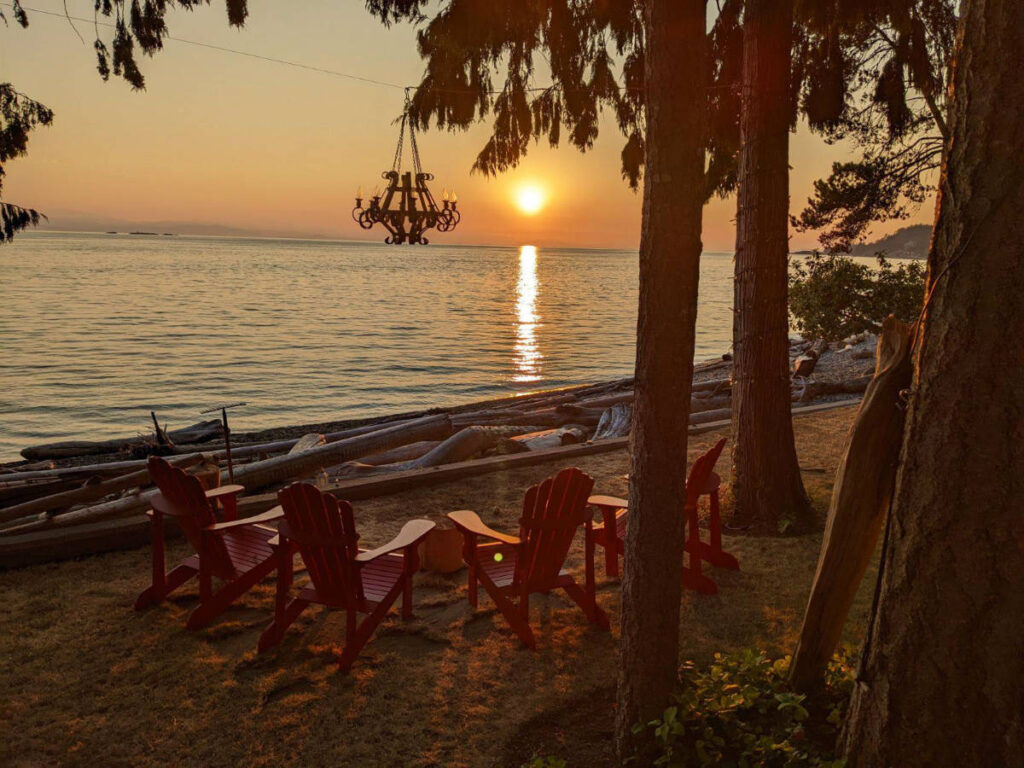 View of the sunset at Roberts Creek