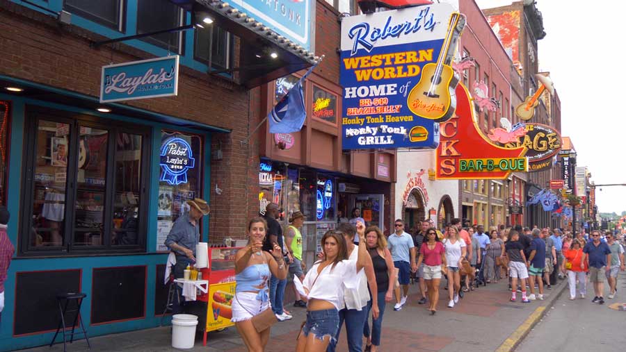 View of people outside the Robert’s Western World