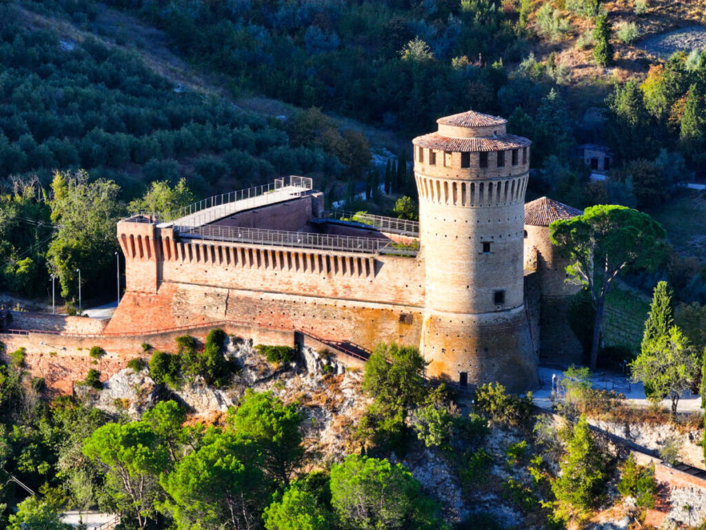 Aerial view of the Rocca Manfrediana e Veneziana in Ravenna