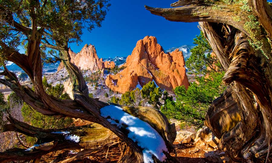 Scenic view of the rock formations in South Gateway
